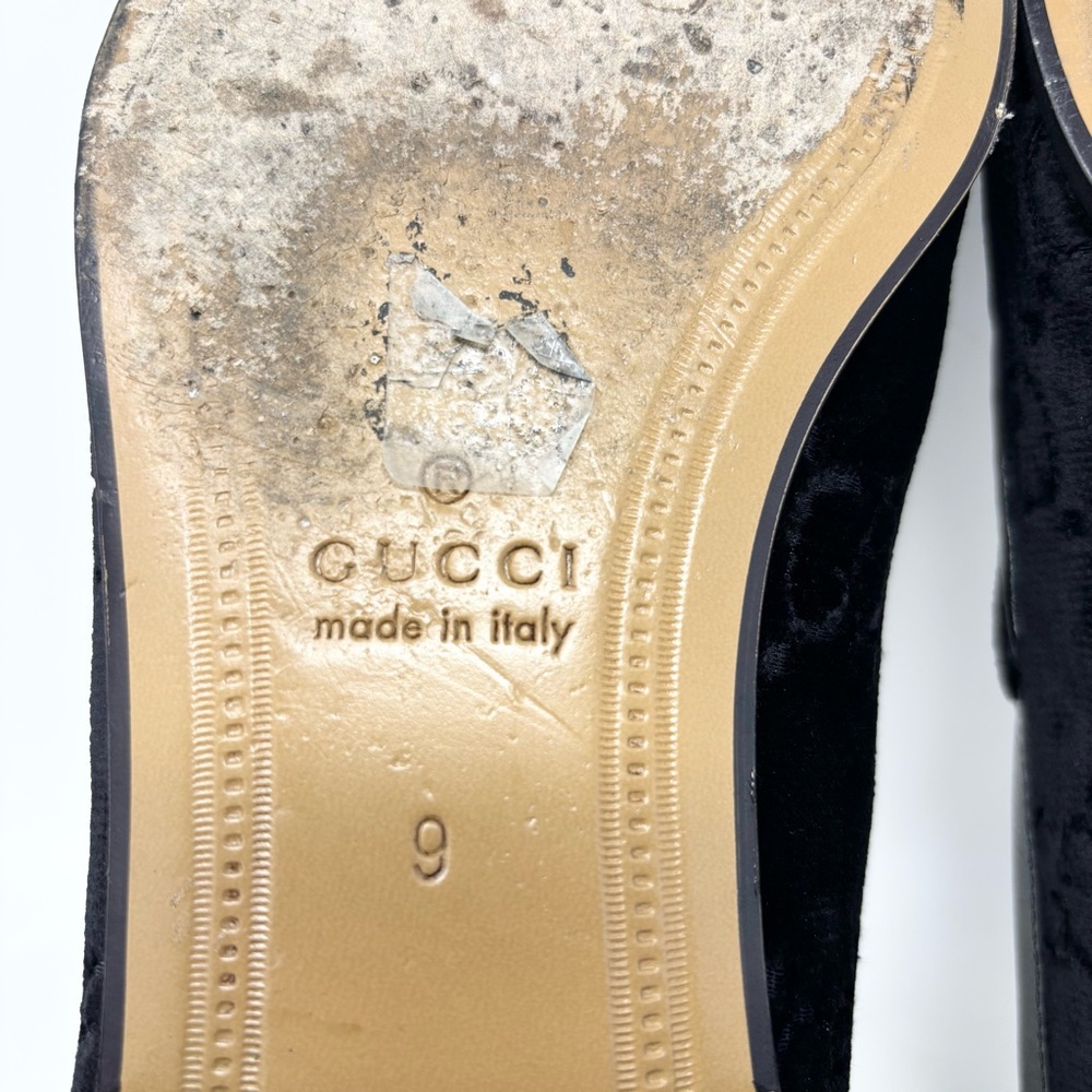 Gucci Jordaan GG Velvet Horsebit Loafers Black Nero/Nero Men’s Size 9.5 - Picture 13 of 16